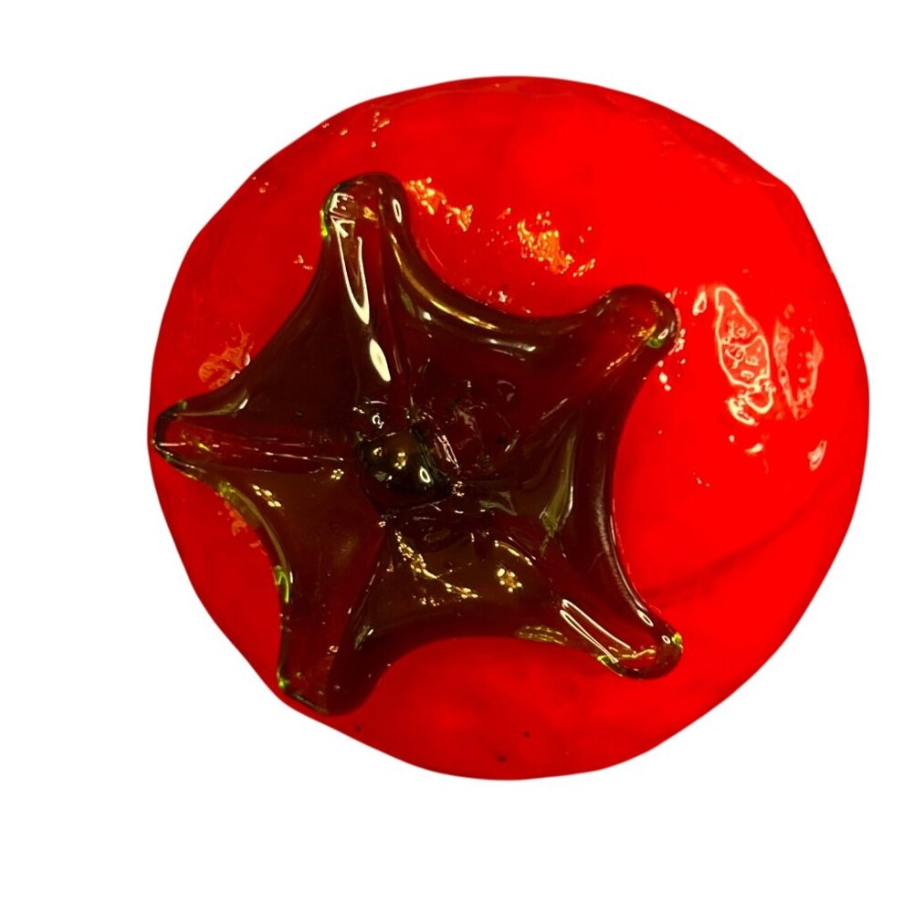 Handcrafted Glass Strawberry Figurine Vibrant Red Unique Art Piece Paperweight